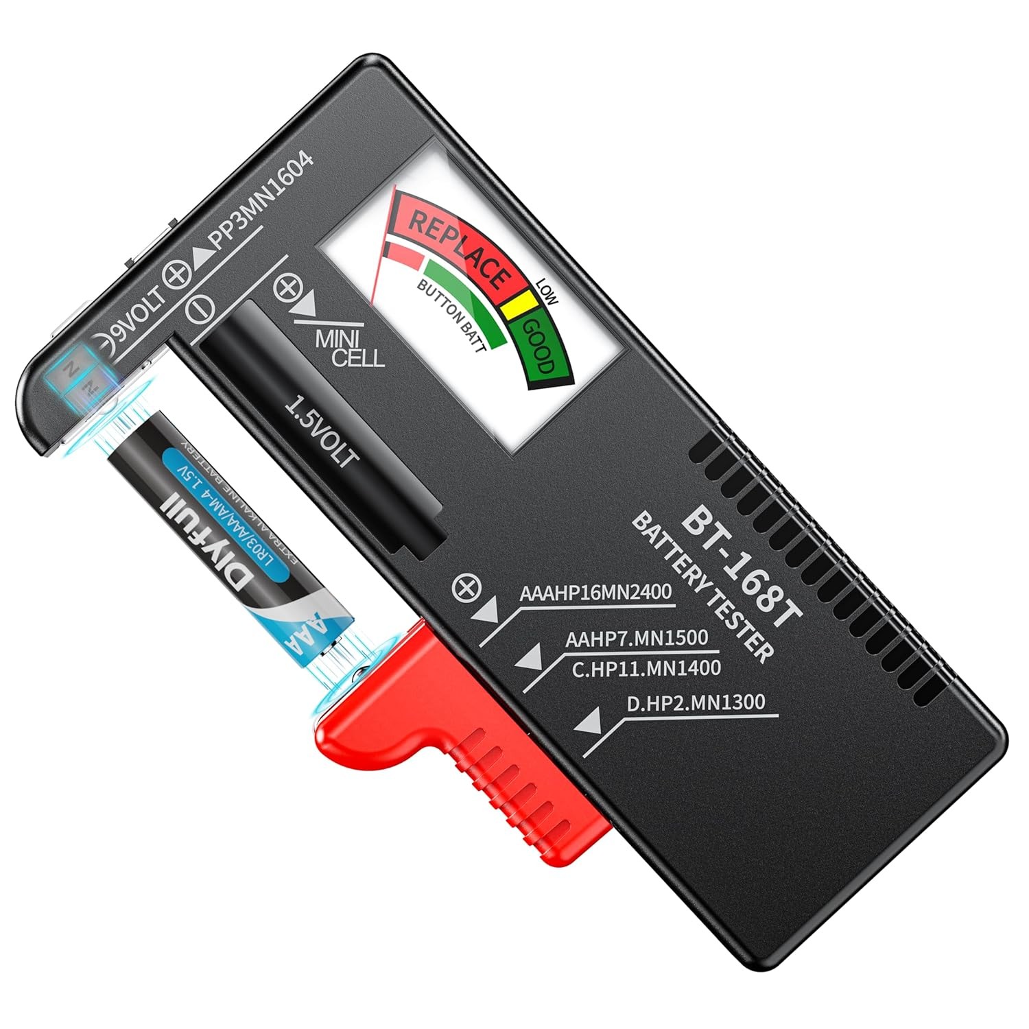 Dlyfull Magnetic Battery Tester Universal Battery Checker for AA AAA C D 9V 1.5