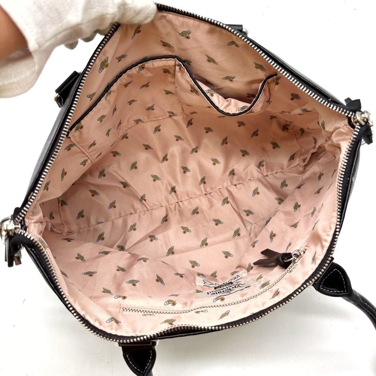 Vivienne Westwood 2 way Shoulder Bag Tote bag Embroidery stitch