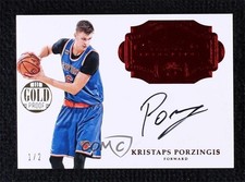 2016-17 Panini Flawless Ruby - Gold Proof 1/2 Kristaps Porzingis #FA-KP Auto 0wb