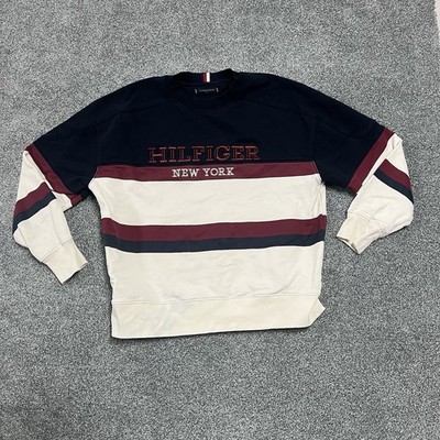 Tommy Hilfiger Archive Fit Crewneck Sweatshirt Colorblock Logo Men s M