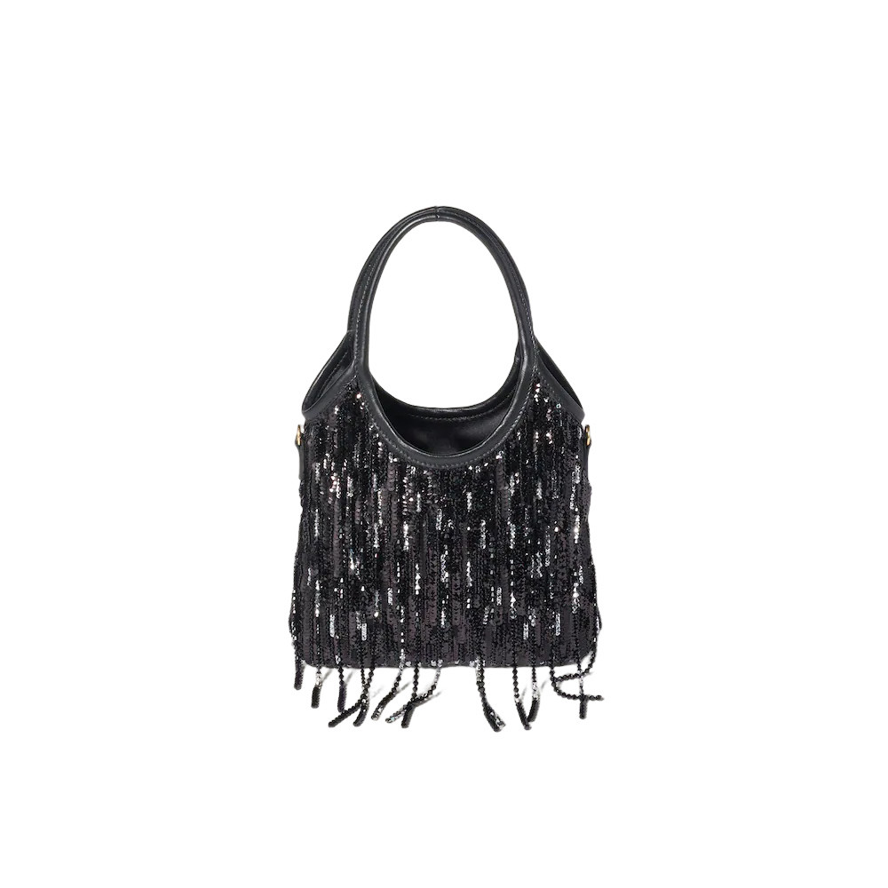 MIU MIU Ivy $5100 Black Satin With Crystals Top Handle Bag New And Authentic image 3