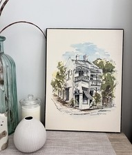 Antique Art Piece Print - Paddington Sydney Watercolour By Neil Sullivan