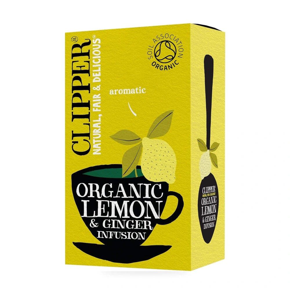 Clipper Organic Lemon & Ginger Tea 20 Bags Herbal Infusion