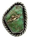 Vintage Navajo Sterling Silver Green Turquoise Nugget Ring Size 8.5