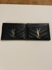 Saint Laurent YSL Black Leather Card Holder x2