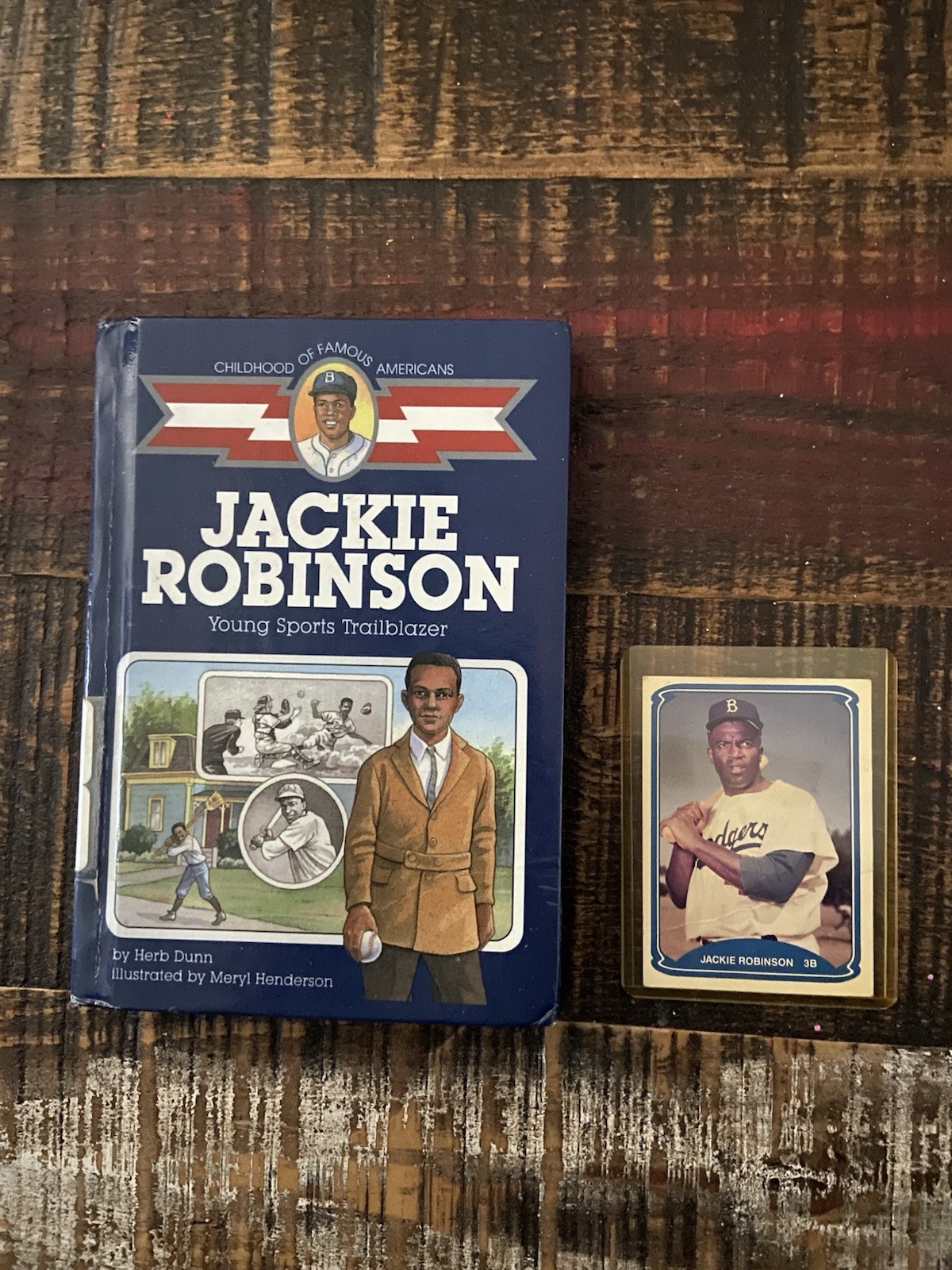 Jackie Robinson Book & Baseball Card