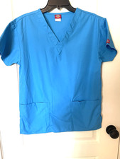 Dickies Ladies Scrub Top Size XS Bright Blue New