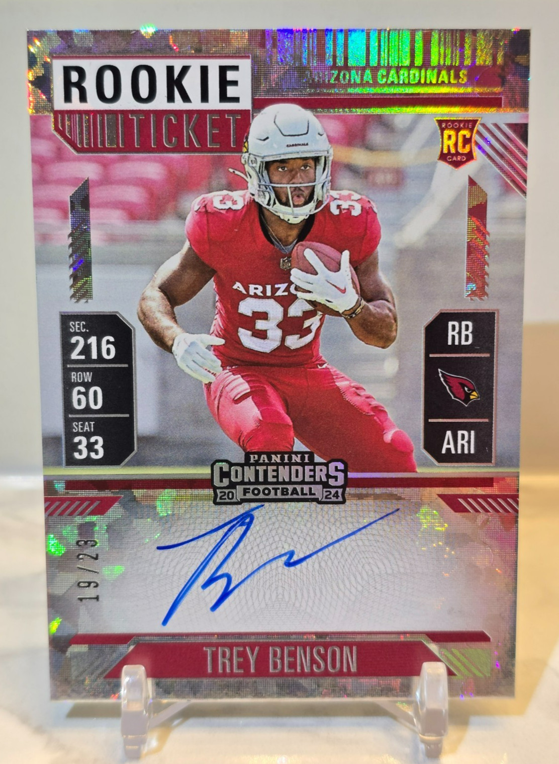 TREY BENSON RC 2024 Contenders Football #119 Rookie Ticket CRACKED ICE Auto /23