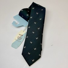 Class Club Boys Deep Green W/Flying Ducks Print 100 Silk Regular Neck Tie New