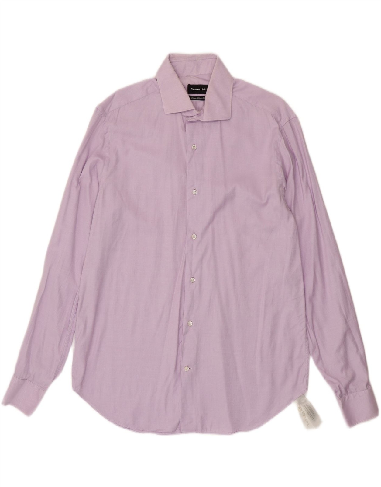 MASSIMO DUTTI Mens Shirt Size 42 16 1/2 Large Purple Pinstripe Cotton BG12