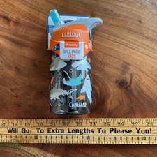 CamelBak Water Bottle Insulated Kids 12oz Sharks Blue Spill Proof Flip Top Cup