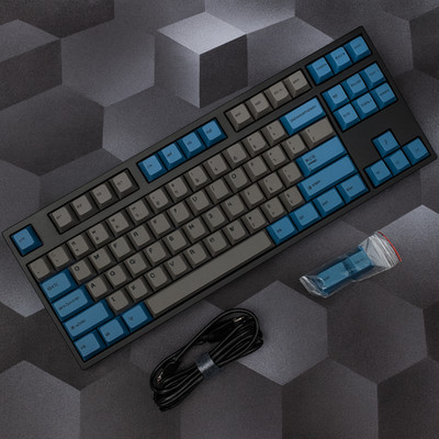 Leopold FC750R PD 87-Key Mechanical Keyboard Grey/Blue Cherry MX SILENT RED