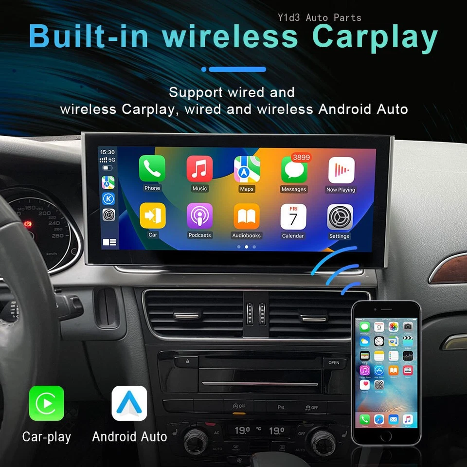 10.25" Android 12 Car GPS Head Unit Wireless Carplay For Audi Q5 Q5L 2010-2018 - Imagem 3 de 4
