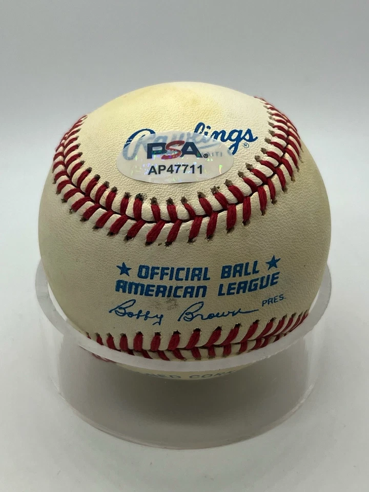 戴夫·亨德森水手队红袜队A签名亲笔签名OMLB棒球PSA DNA — 第 2/2 张图片