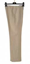 Chanel Ivory Cashmere Linen Blend  Silk Lined Pant - Size 42
