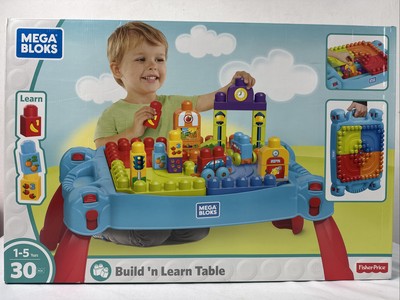 Mega Bloks First Builders Build 'n Learn Table with Big Building Blocks,...