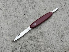 3&rdquo; Swiss Army Knife Boy Scouts 2 Blades Serrated Burgundy Mirror Finish Sharp