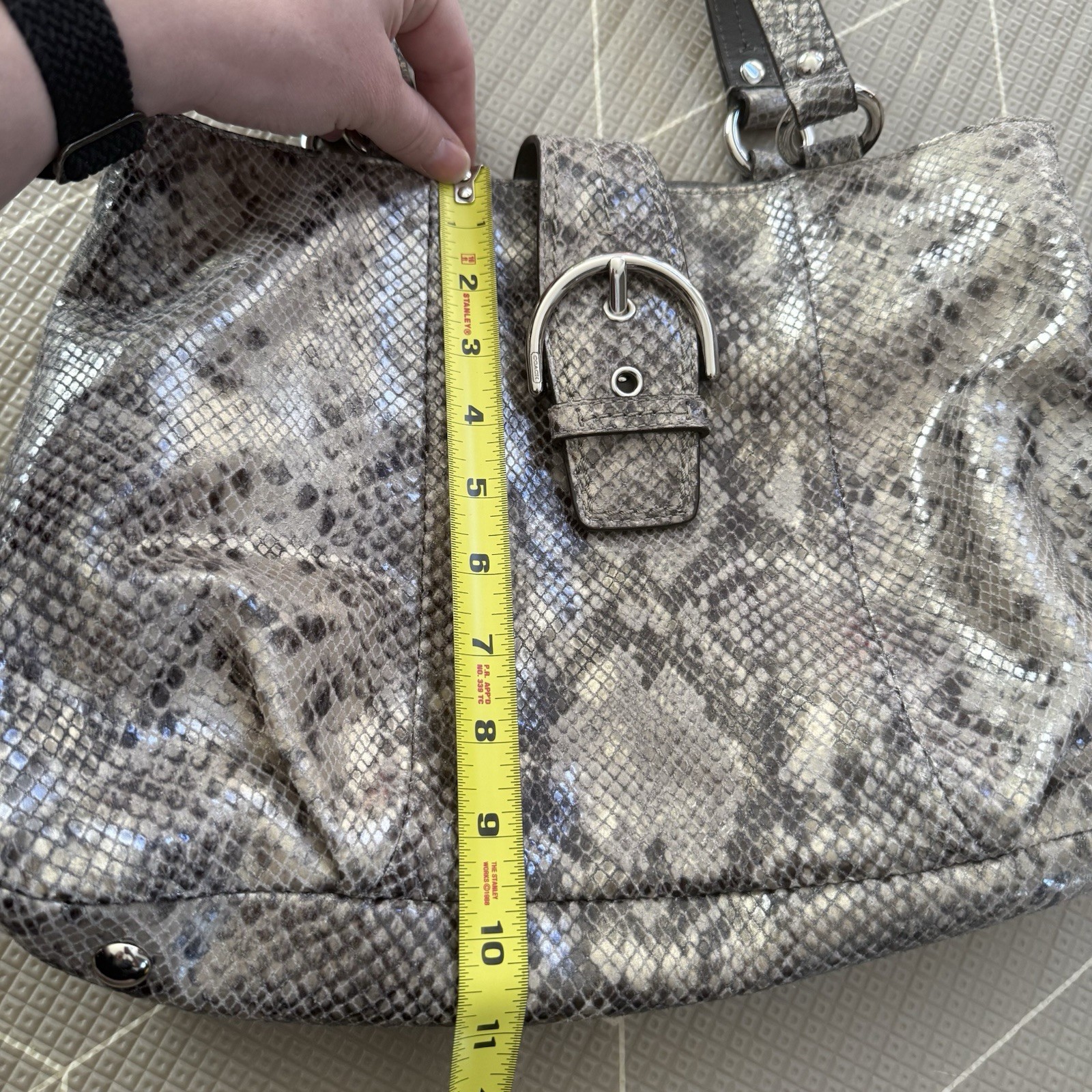 Coach SoHo Python Embossed Leather Carryall Tote … - image 10