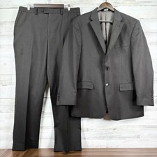 Jos A Bank Signature Collection 2 Piece Gray Wool Tailored Fit Suit 42R 36x31