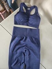 Casual Fashion Sports Bra Medium End Leggings Blue Set