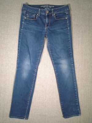 American Eagle Jeans Womens 30'' Waist Blue Denim Skinny Has Wear