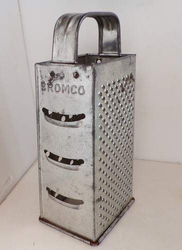 Vtg Bromco 4 Sided Metal Box Cheese Grater Vegetable Shredder Rustic Decor