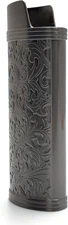 Metal Lighter Case Cover Holder Vintage Floral Stamped for BIC Full Size Lighter