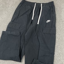 Nike Sportswear Club Woven Cargo Pants Men M Ripstop Casual Black DX0613-010