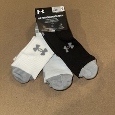 Under Armour Mens Performance Tech Socks 1379512 Unisex UA Crew 13-16