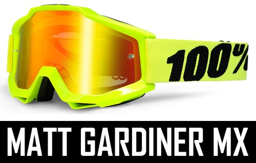 100% ACCURI MOTOCROSS MX GOGGLES MIRROR LENS enduro bike 100 PERCENT NEW - Picture 4 of 35