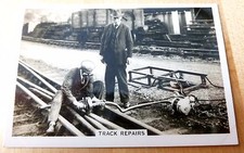 Senior Service British Railways cigarette card 43. Track repairs. Trains.