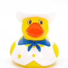 Cowboy White Rubber Duck