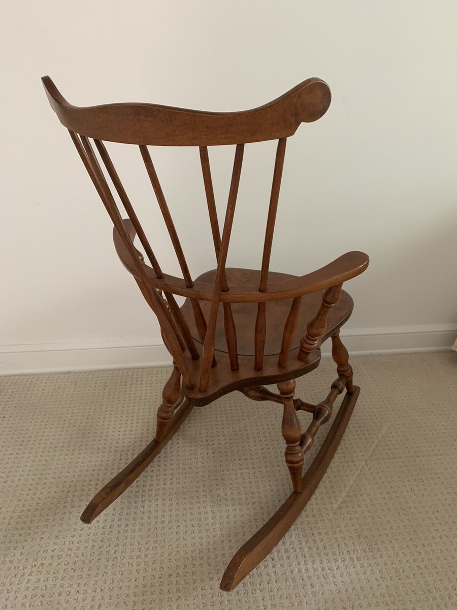 S BENT & BROS CO. Rocking Knitting Chair Bowback Windsor Maple