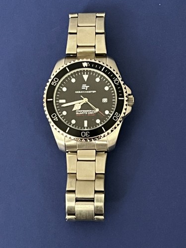 Reloj EUROtops Hombre - Ocean Master Buceo Cuarzo Acero Inoxidable Nuevo Esfera Negra - Imagen 9 de 14