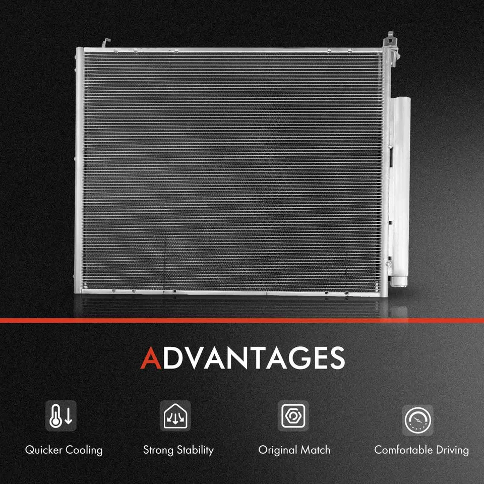 2x Kit de refrigeración de radiador y condensador de CA para Toyota FJ Cruiser 2007-2014 V6 4,0 L Foto 4 de 4