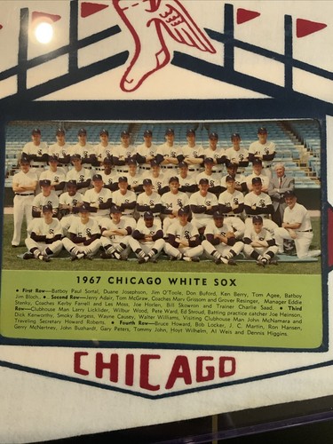 1967 Chicago White Sox Pennant with Team Photo & Hard PVC Holder - Picture 4 of 5