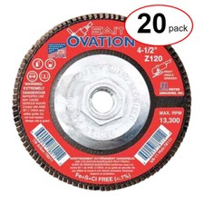 Sait 78111 - 4-1/2" X 5/8-11 Ovation Flap Disc 120G -  (20Pack)