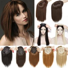 11" 14" 17" New Thick Topper Hair Clip in One Piece Hair Extensions with Bangs N