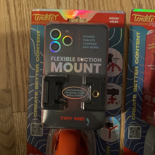 Tenikle PRO Bendable Suction Cup Tripod Mount Model # TPRO-01-TEA Red Black Teal - Picture 2 of 5