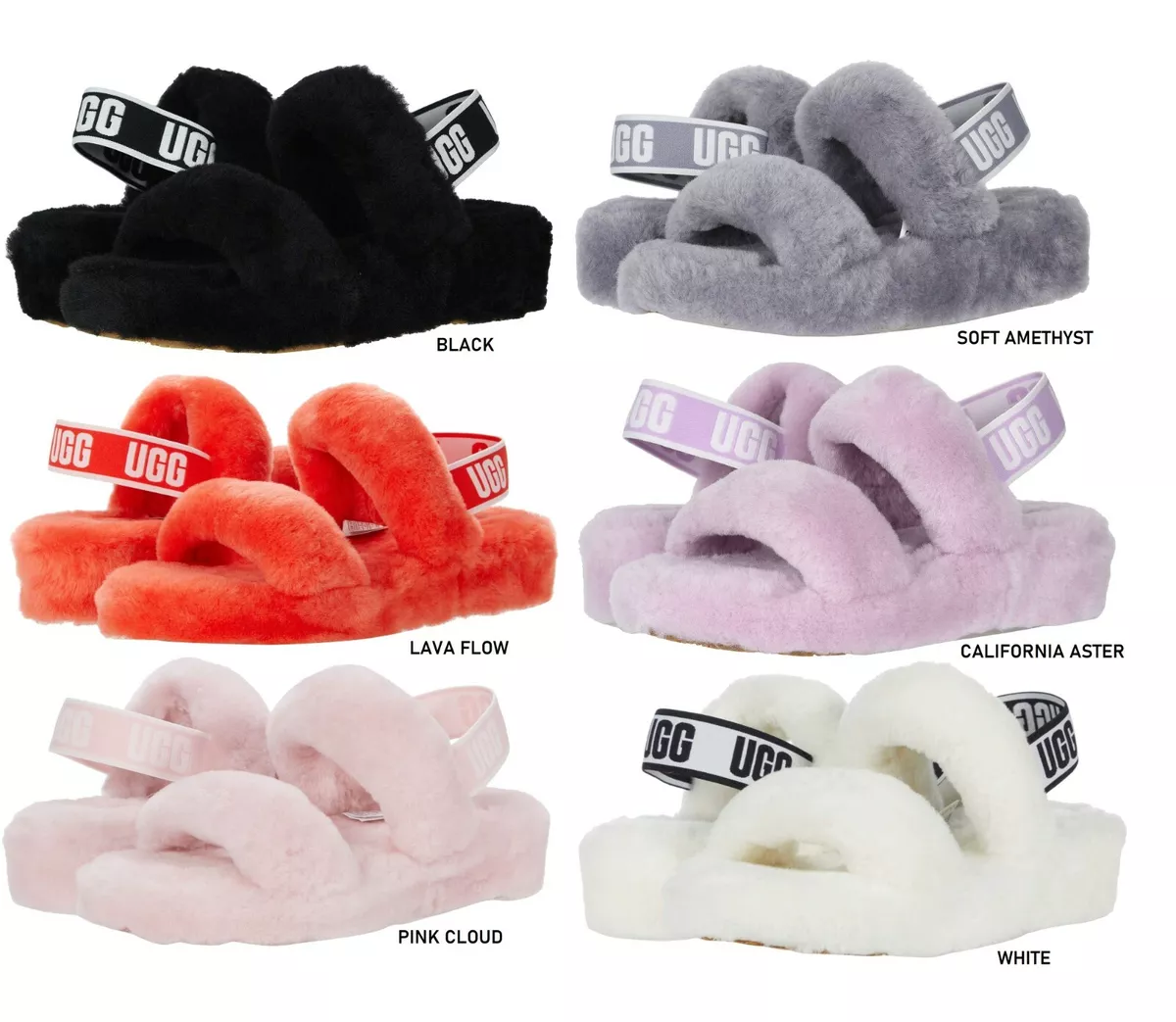 New 100 Authentic UGG Women s Shoes Sandals Oh Yeah Plushy Soft