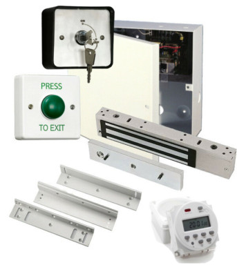 Simple Maglock Door Entry Kit, Netzteil, Uhr, Maglock, Lock Timer, Exit Switch Z&L