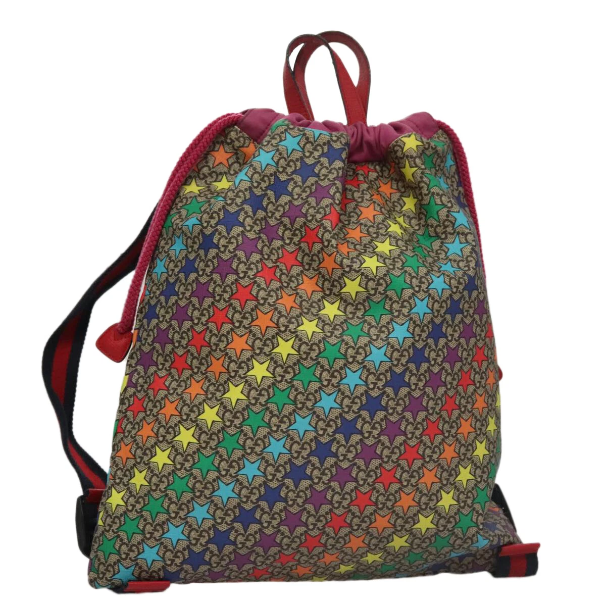 Sac à dos GUCCI GG Supreme Sherry Line PVC beige arc en ciel 550775 authentique 109993
