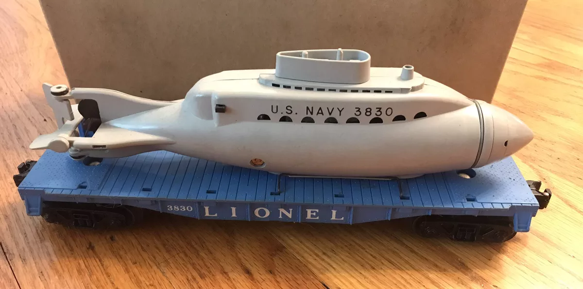 Lionel Trains US Navy Submarine Flat Car No. 3830 Vintage 1960s