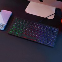 78Keys Mini USB Wired Keyboard Black w/ Backlit Keys For Desktop Laptop