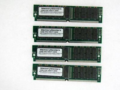 4x 32MB FPM 8Mx36 Parity 72-pin RAM SIMM 128MB 60ns Fast Page