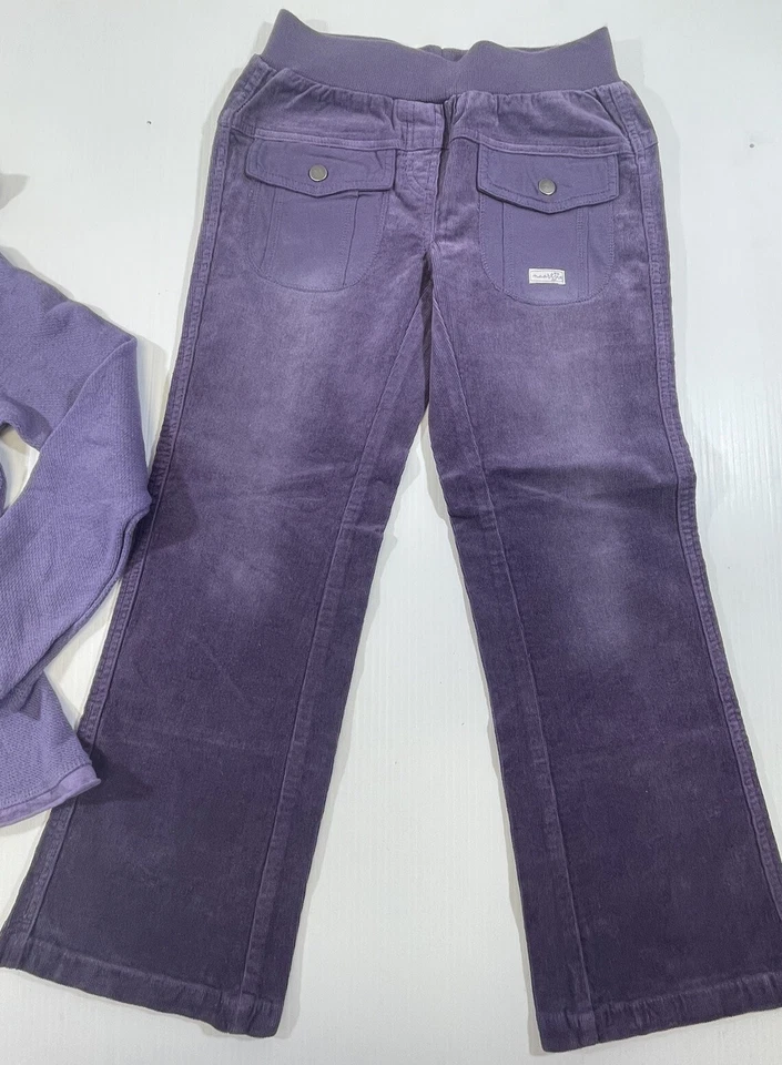 Naartjie Niña Púrpura Algodón Cremallera Manga Larga Chaqueta con Capucha Pana Pantalón Conjunto 8 Foto 2 de 4