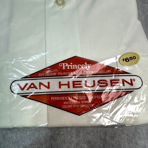 Vintage Van Heusen Princely Men's Dress Shirt 15.5 Half Sleeve White - Picture 4 of 4