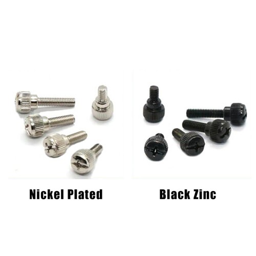 M5/6 Knurled Thumb Screws With Step Round Hand Grip Knob Bolt Nickel/Black Zinc - Bild 5 von 22