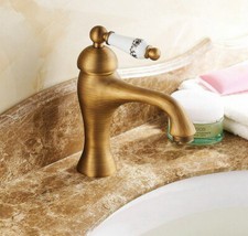 Antique Brass Single Ceramic Lever Bathroom Basin Faucet Sink Mixer Tap 2nf093