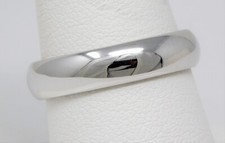 14 kt WHITE GOLD  5.1 mm Half Round WEDDING BAND Ring Size 8 1/2 B4345